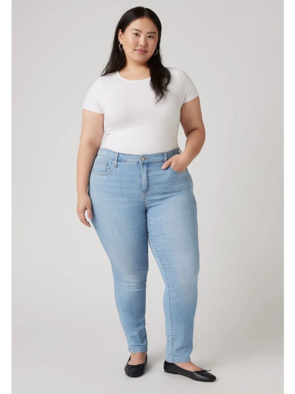 No Boundaries Jeans Size 11 Straight-Leg High Rise Blue Light Wash